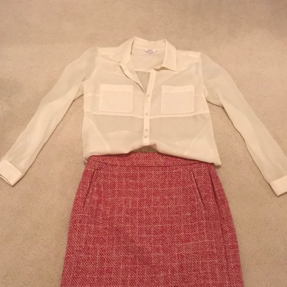 Pink Tweed Mini Skirt - Picture 3 of 6